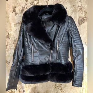 NWT - Bellivera faux leather jacket with faux fur